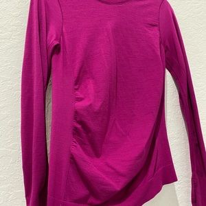 PRICE ⬇️ Athleta -  Long Sleeve Magenta Breathable Back Shirt - M